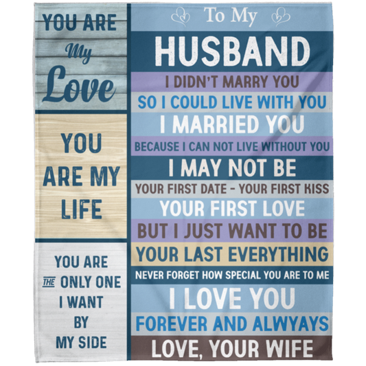 To My Husband You Are Loved. Love Your Wife  Arctic Fleece Blanket 50x60