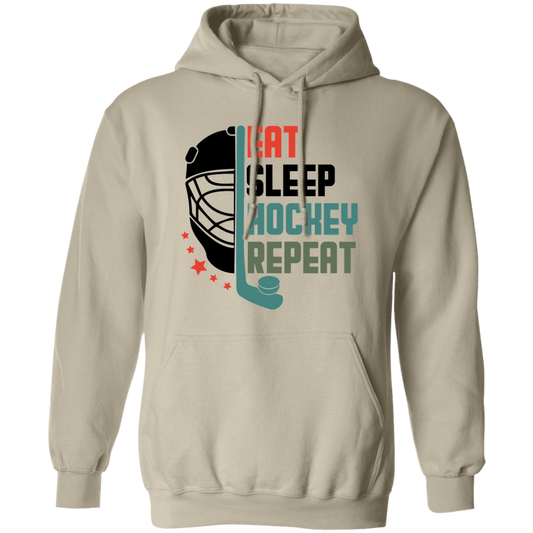 Eat Sleep Hockey Repeat Pullover Hoodie