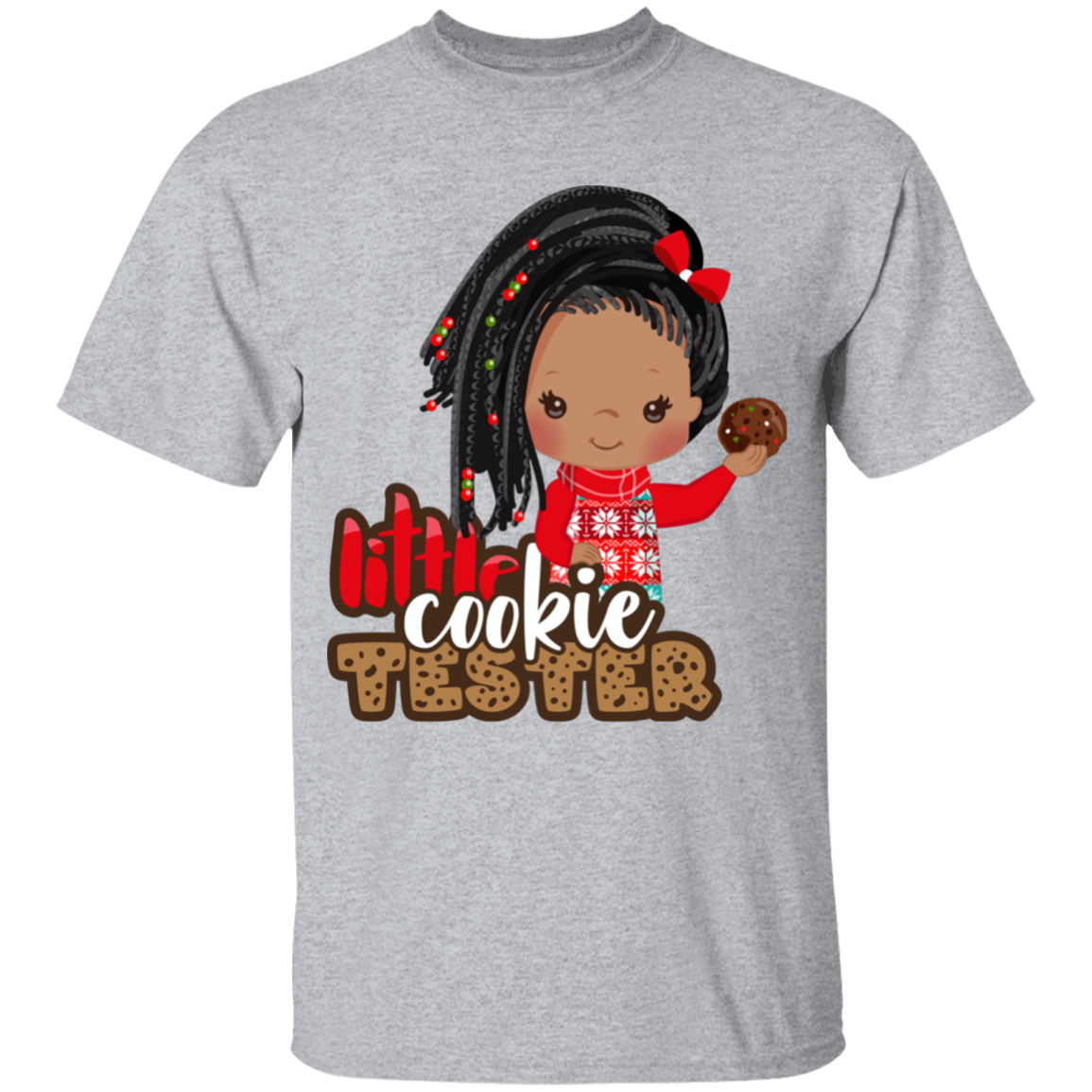 Little Cookie Tester African American Girl  Cotton T-Shirt