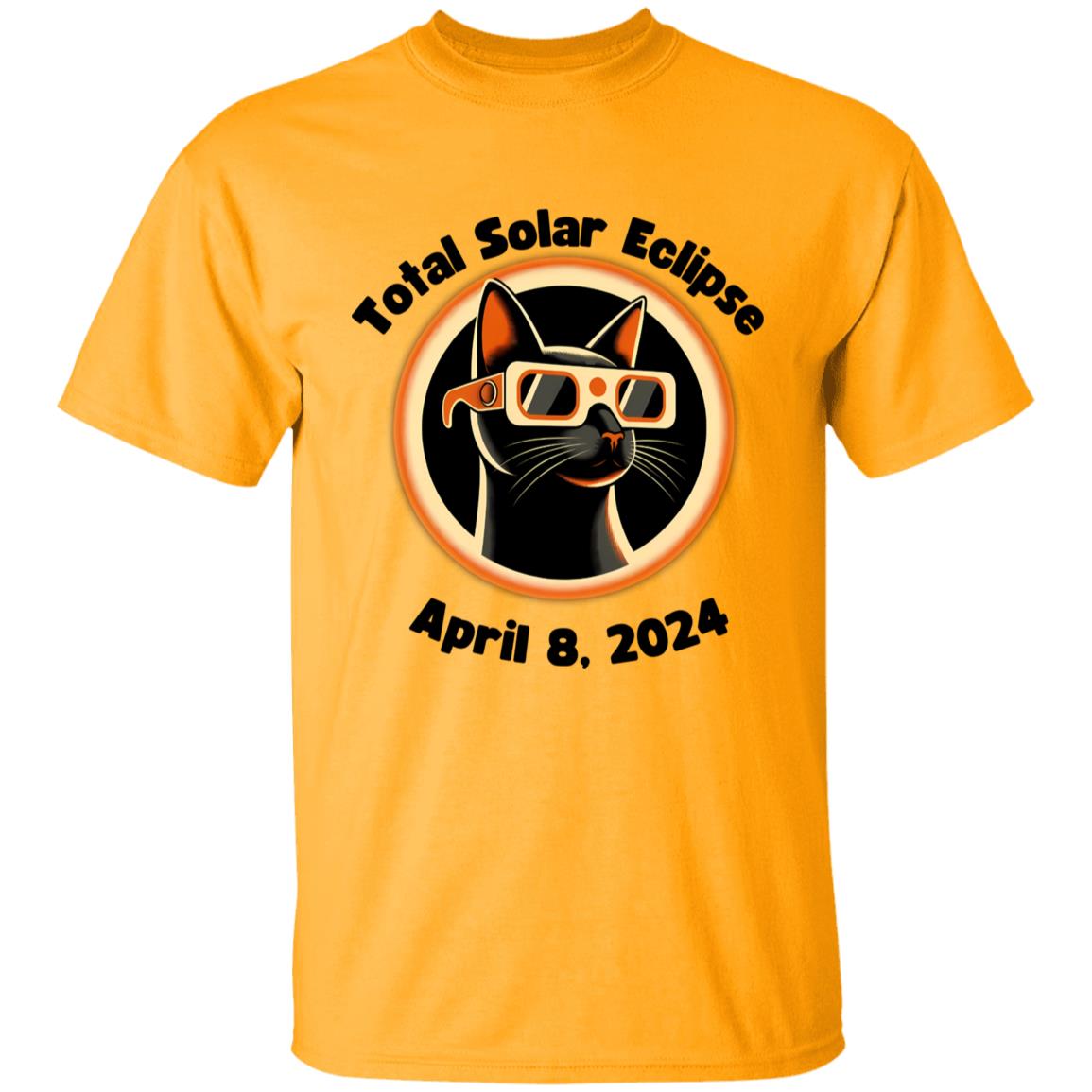 Cat Solar Eclipse Youth 5.3 oz 100% Cotton T-Shirt