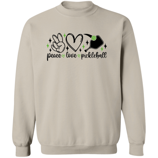 Peace Love Pickleball Crewneck Pullover Sweatshirt