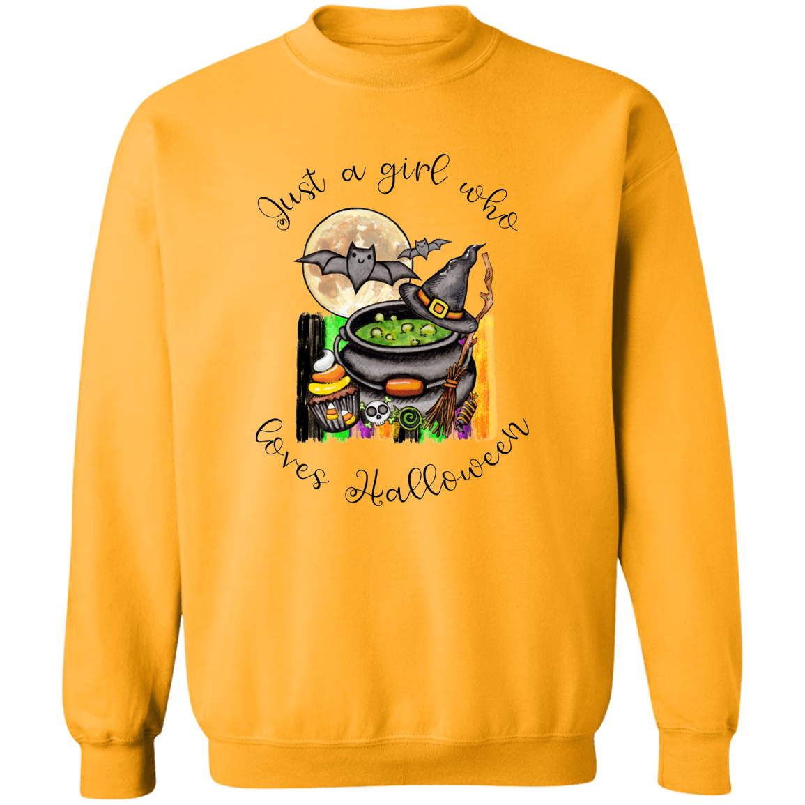 Just A Girl Who Loves Halloween Crewneck Pullover Sweatshirt