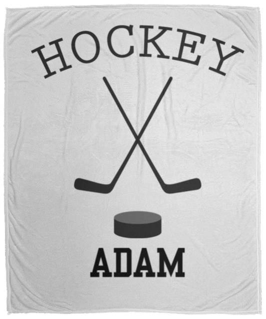 Hockey Personalized Plush Fleece Blanket - 50x60