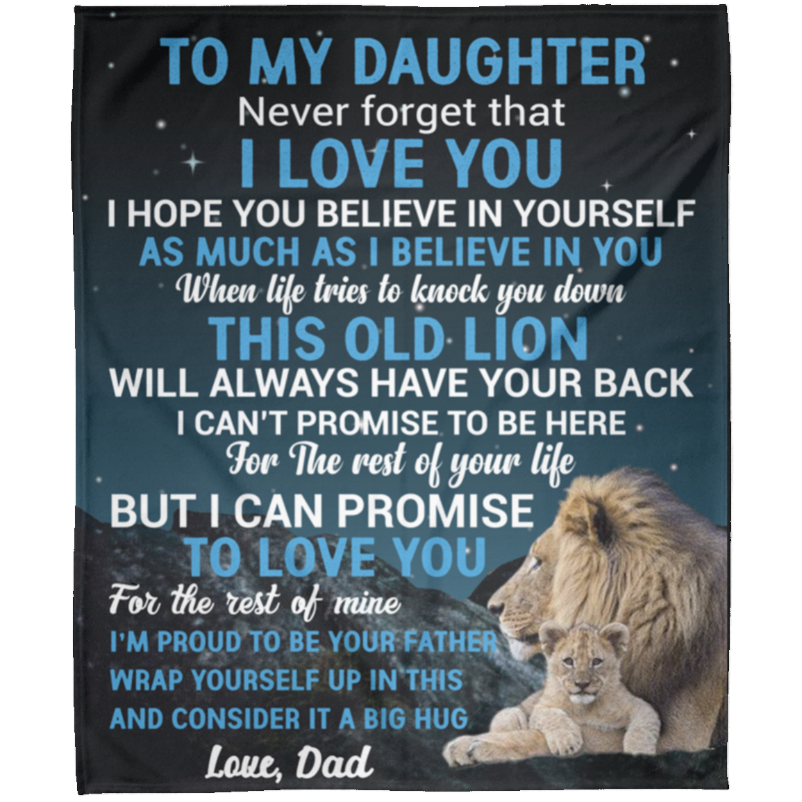 To My Daughter Love Dad Arctic Fleece Blanket 50x60