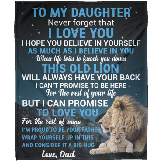 To My Daughter Love Dad Arctic Fleece Blanket 50x60