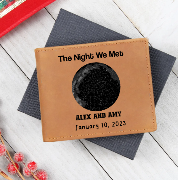 Star Map The Night We Met Graphic Leather Wallet