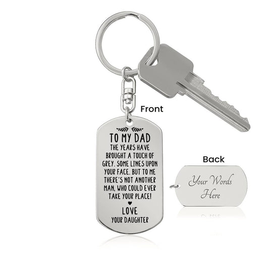 To My Dad, The Years Have Brought Grey Keychain