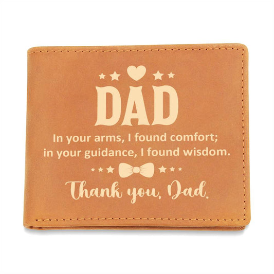 Thank You Dad Leather Bifold Wallet