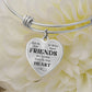 Side by Side or Miles Apart, Friends Are Forever Close To Your Heart Bangle Bracelet