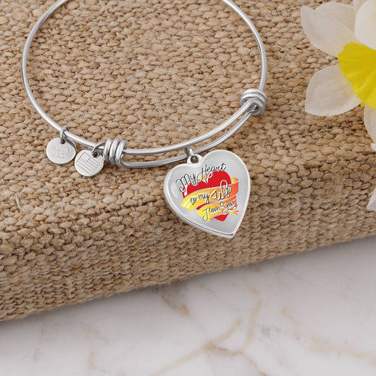 To My Wife My Heart I Love You Bangle Bracelet