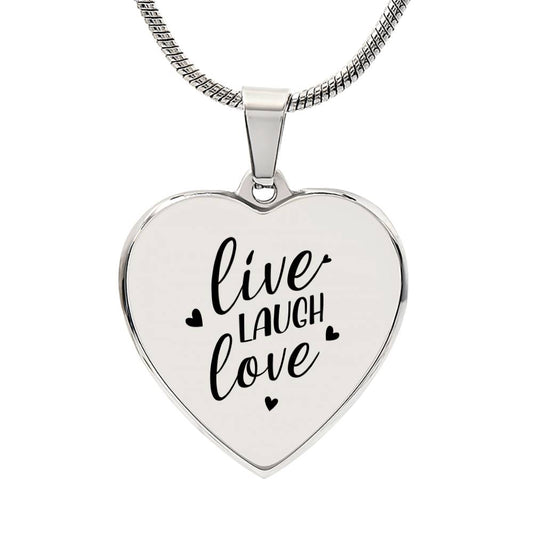 Live Love Laugh Necklace- Personalize with your own words on the back!
