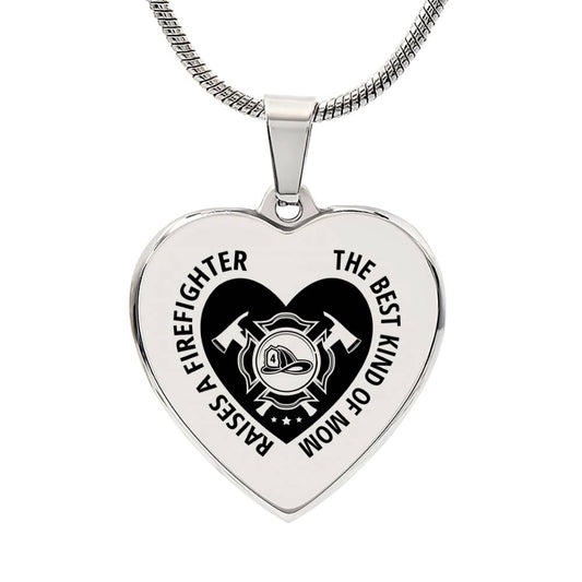 Raises A Firefighter, The Best Kind of Mom Necklace- Personalize the back with your own message!