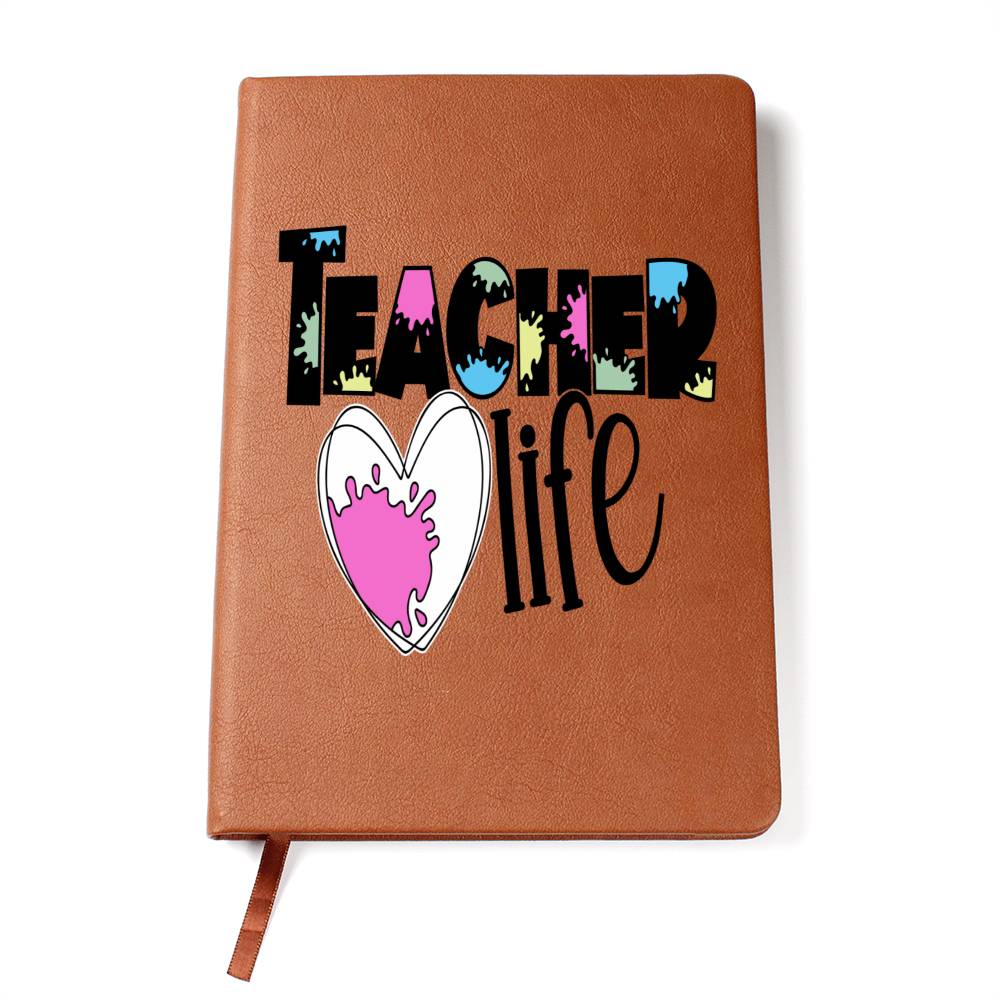 Teacher Life Blank Leather Notebook