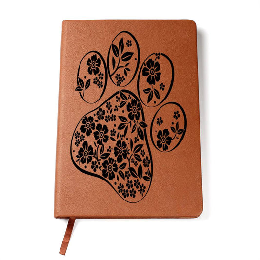 Floral Paw Print Blank Journal