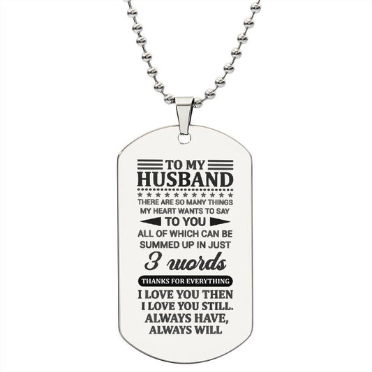 To My Husband Dog Tag