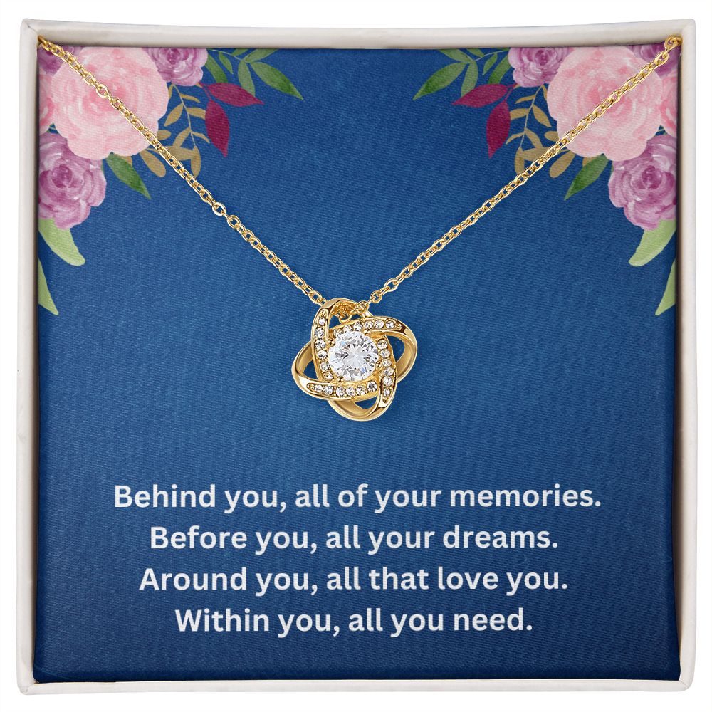 Graduation Necklace for her. Behind you, All Your Memories.