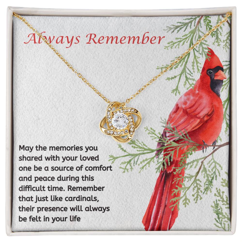 Always Remember Forever Love Knot Necklace