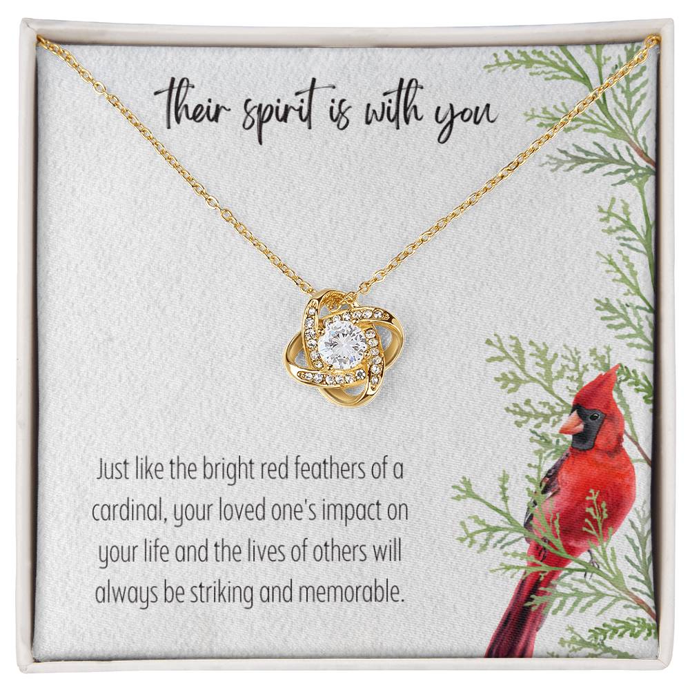 Their Spirit Is With You Love Knot Memorial Necklace