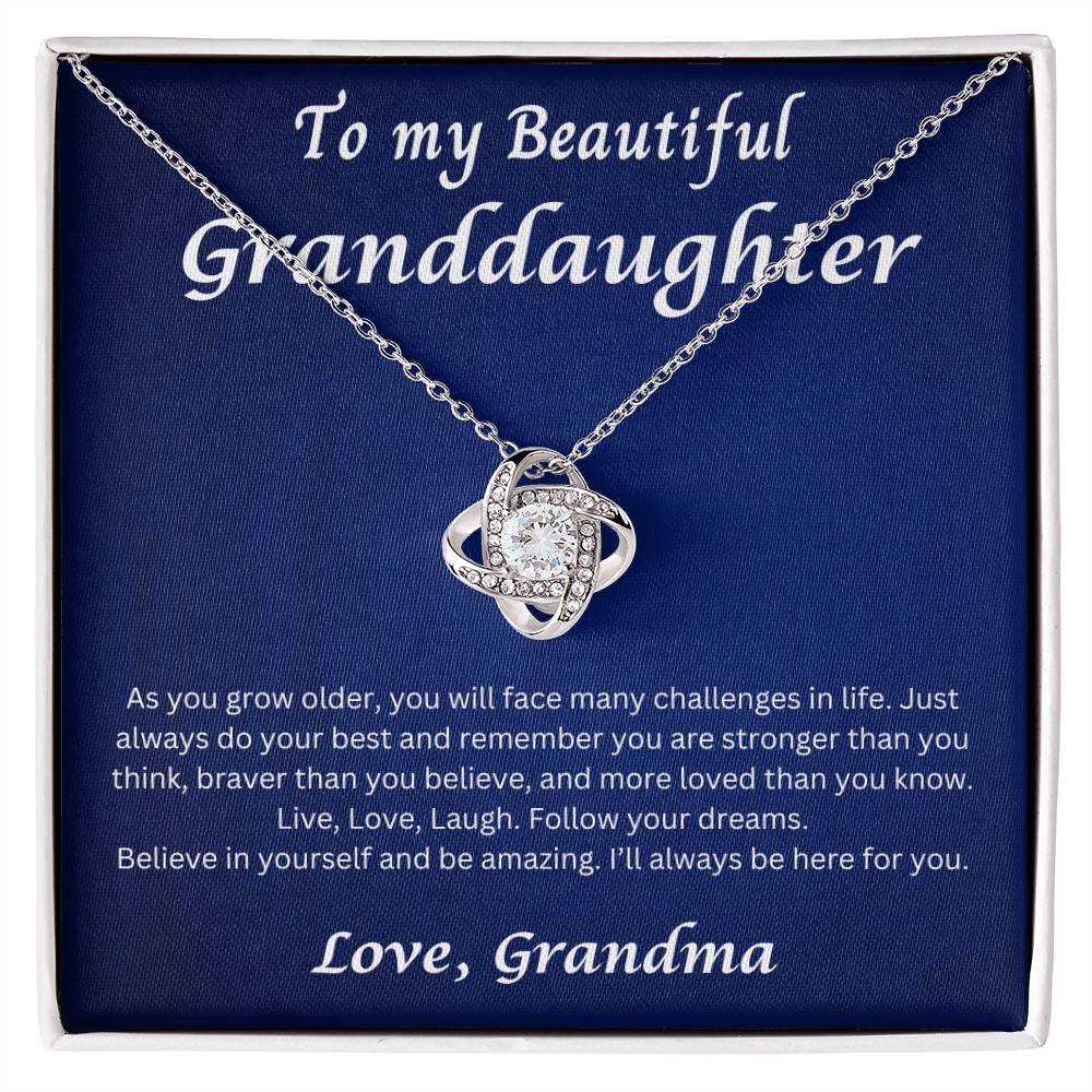To My Granddaughter Love Grandma Necklace