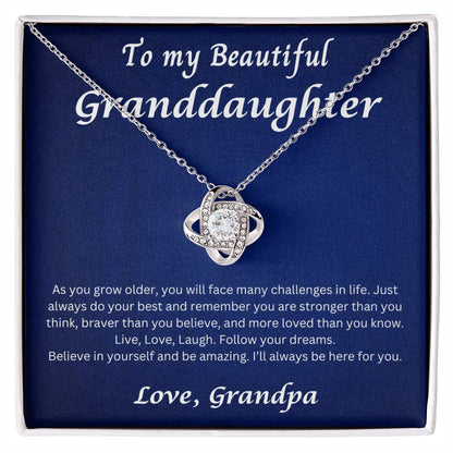 To My Granddaughter Love Grandpa Necklace