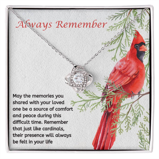 Always Remember Forever Love Knot Necklace