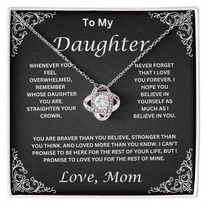 To My Daughter Love Mom Love Knot Necklace