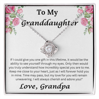 To My Granddaughter If I could Give You One Gift Love Grandpa Necklace