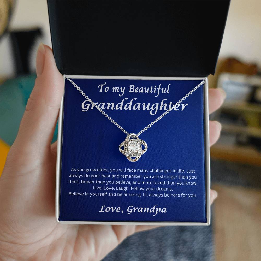 To My Granddaughter Love Grandpa Necklace