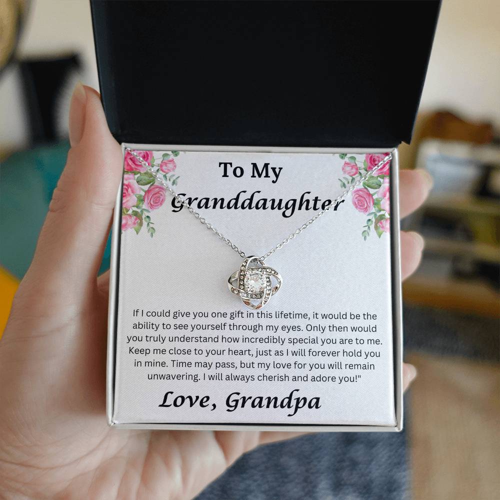 To My Granddaughter If I could Give You One Gift Love Grandpa Necklace