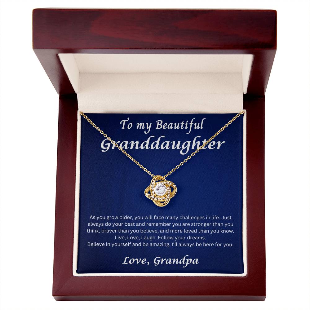 To My Granddaughter Love Grandpa Necklace