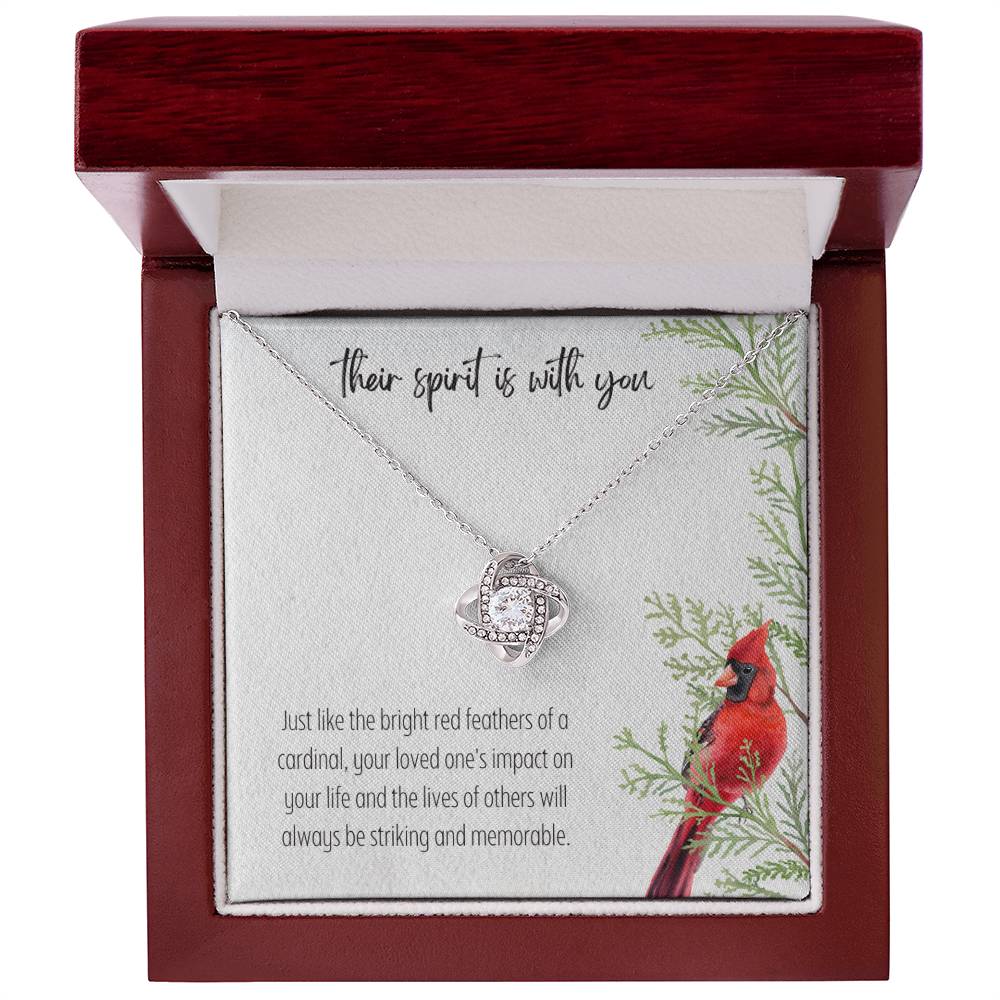 Their Spirit Is With You Love Knot Memorial Necklace