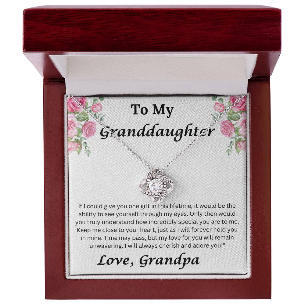 To My Granddaughter If I could Give You One Gift Love Grandpa Necklace