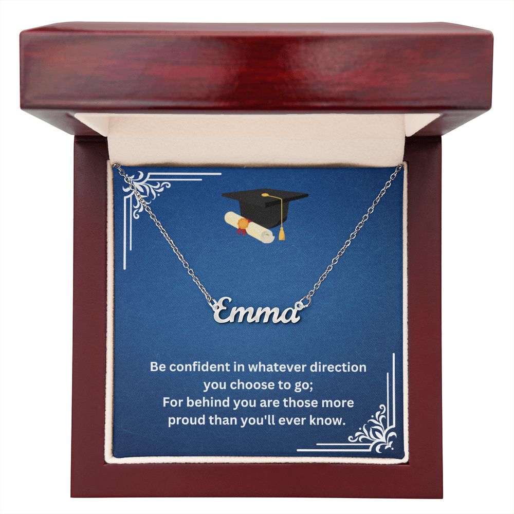 Be Confident Name Necklace for Graduation