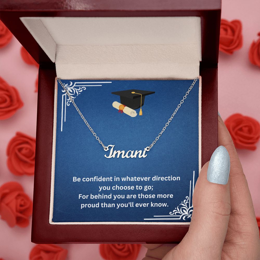Be Confident Name Necklace for Graduation