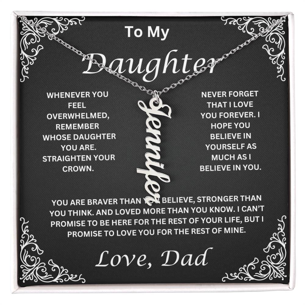 Name Necklace To My Daughter Love Dad