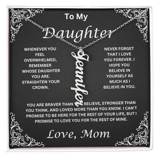Name Necklace To My Daughter Love Mom
