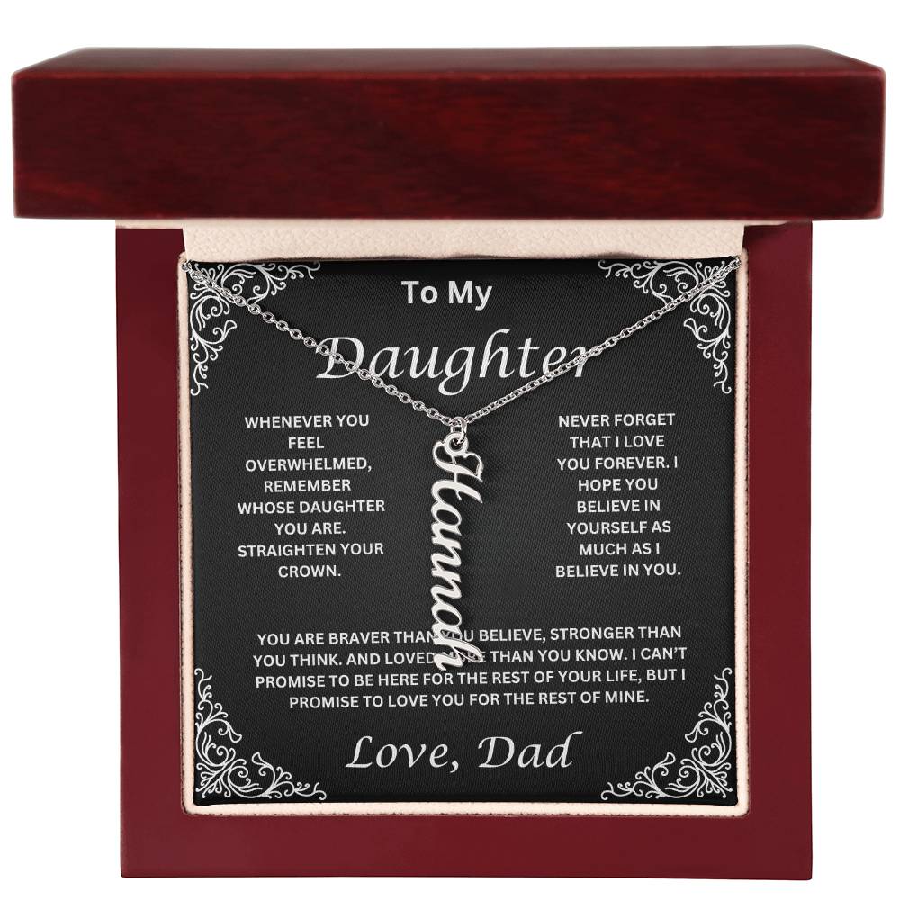 Name Necklace To My Daughter Love Dad