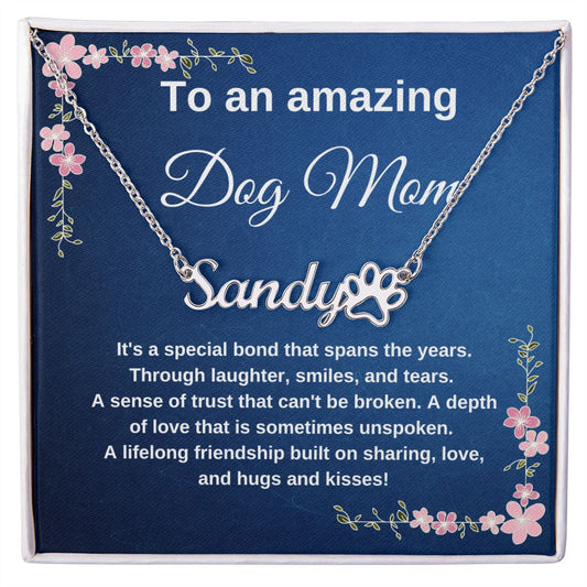 To An Amazing Dog Mom Custom Dog Name Necklace
