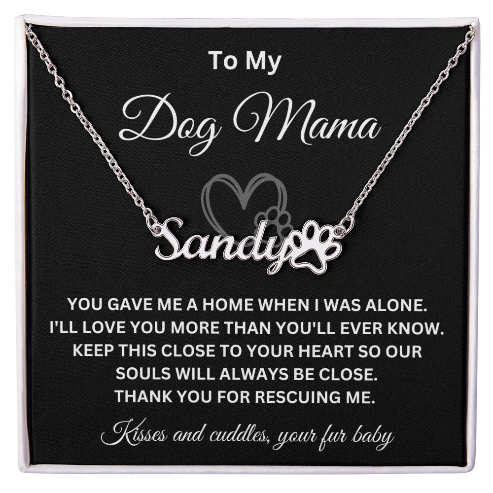 To My Dog Mama Personalized Necklace