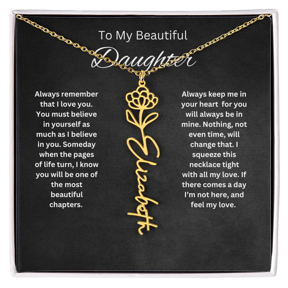 To My Beautiful Daughter Personalized Necklace