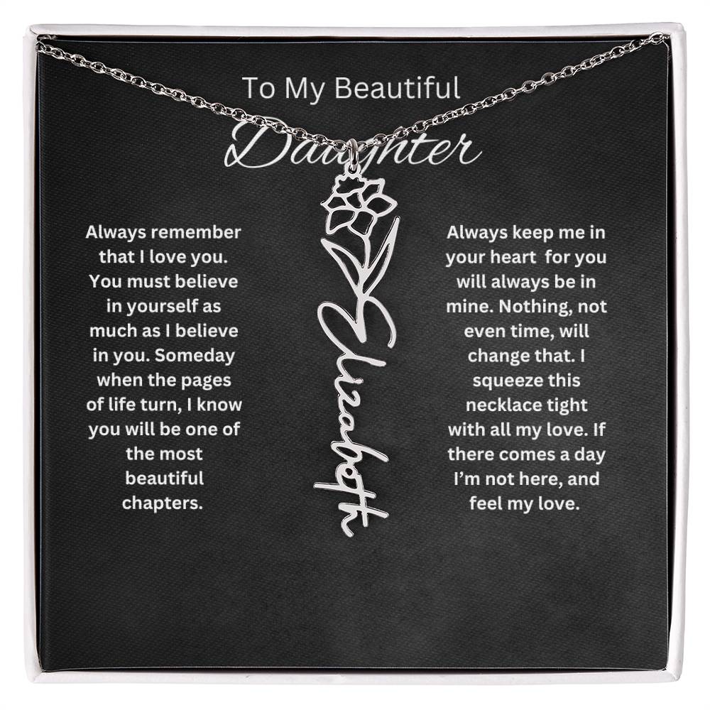 To My Beautiful Daughter Personalized Necklace