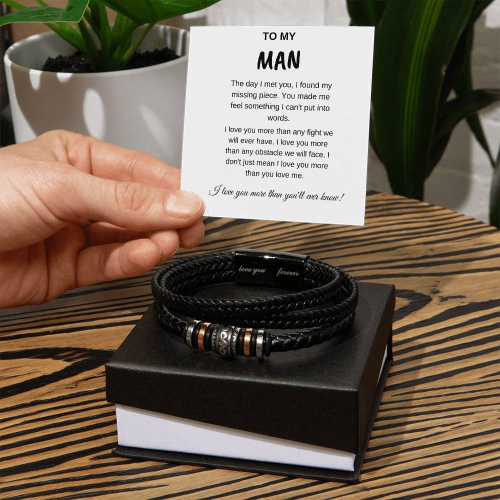 To My Man The Day I Met You Love You Forever Bracelet