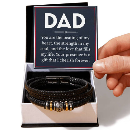 Dad You Are The Beating of my Heart Love You Forever Leather Bracelet