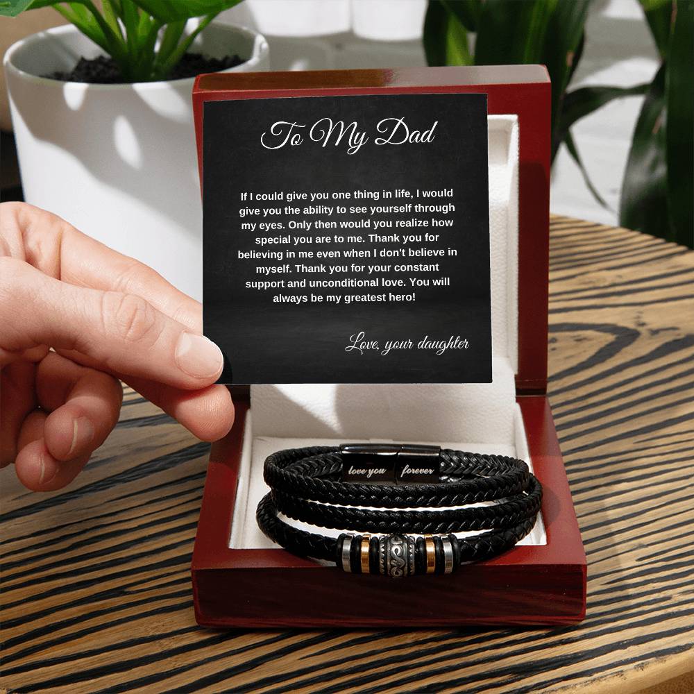 To My Dad Love Daughter Love You Forever Bracelet