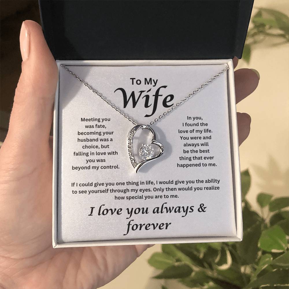 To My Wife -  Meeting You Was Fate, Loving you -  Heart Necklace