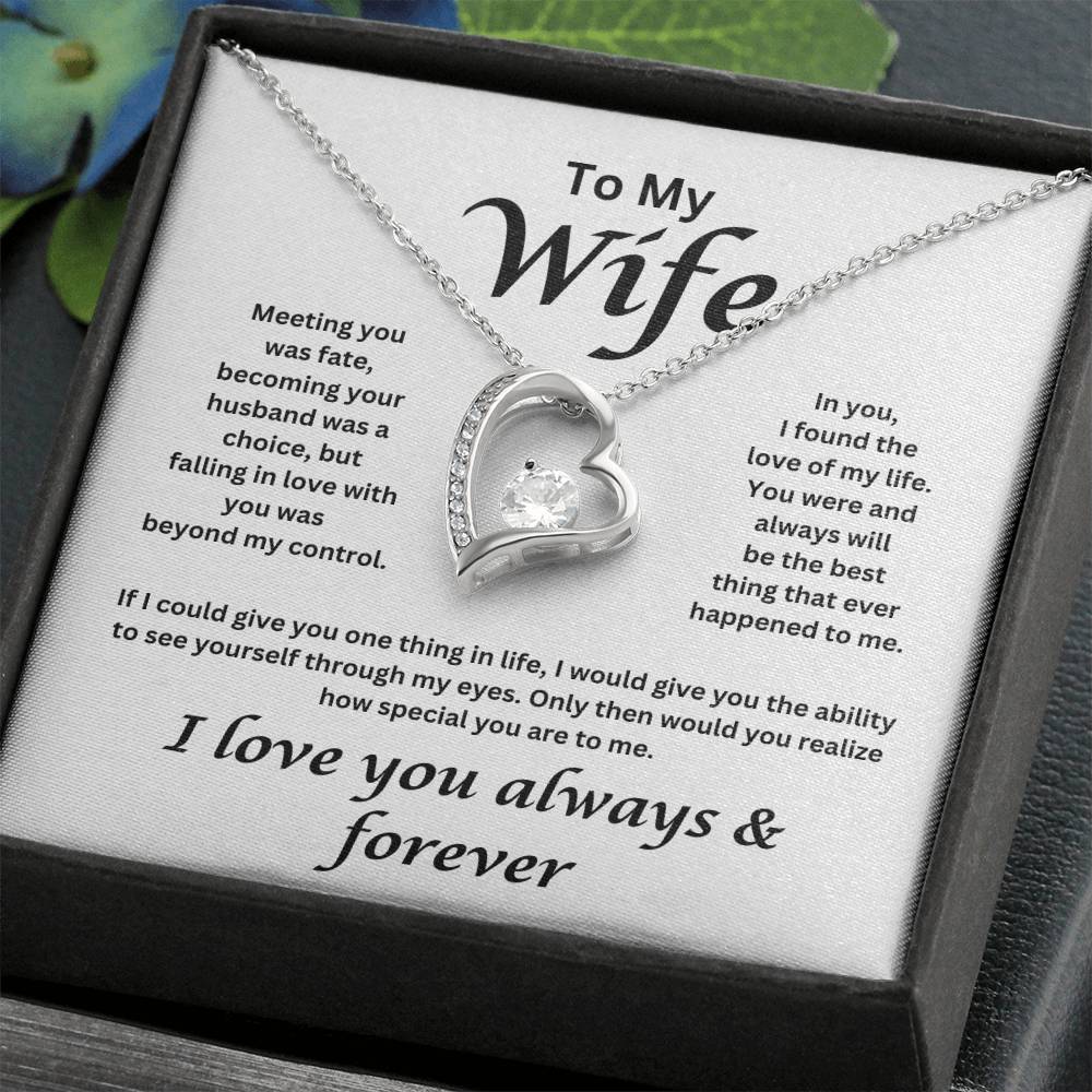 To My Wife -  Meeting You Was Fate, Loving you -  Heart Necklace