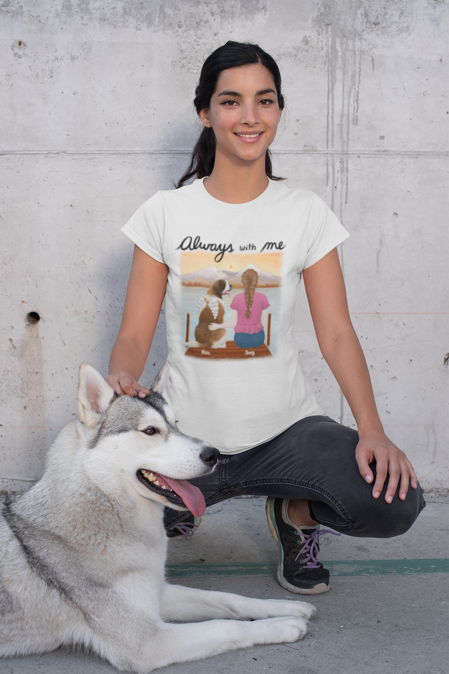 Dog Memorial Always With Me Custom Shirt G500 5.3 oz. T-Shirt