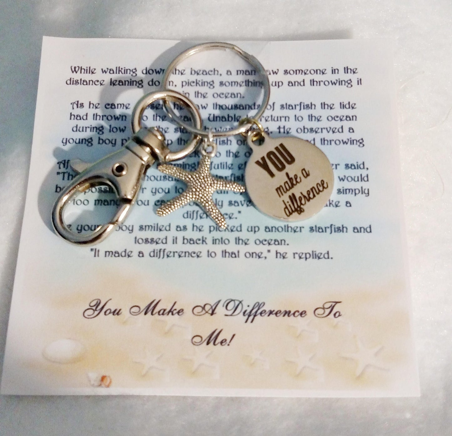 Starfish Story Keychain, Thank You Gift, Teacher Appreciation