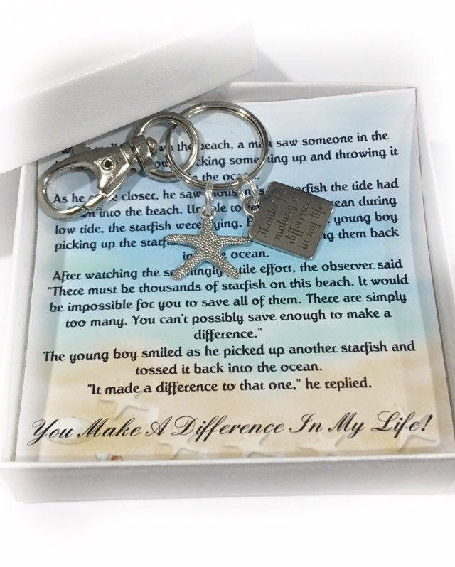 Starfish Keychain - Teacher, Coach Thank You Gift