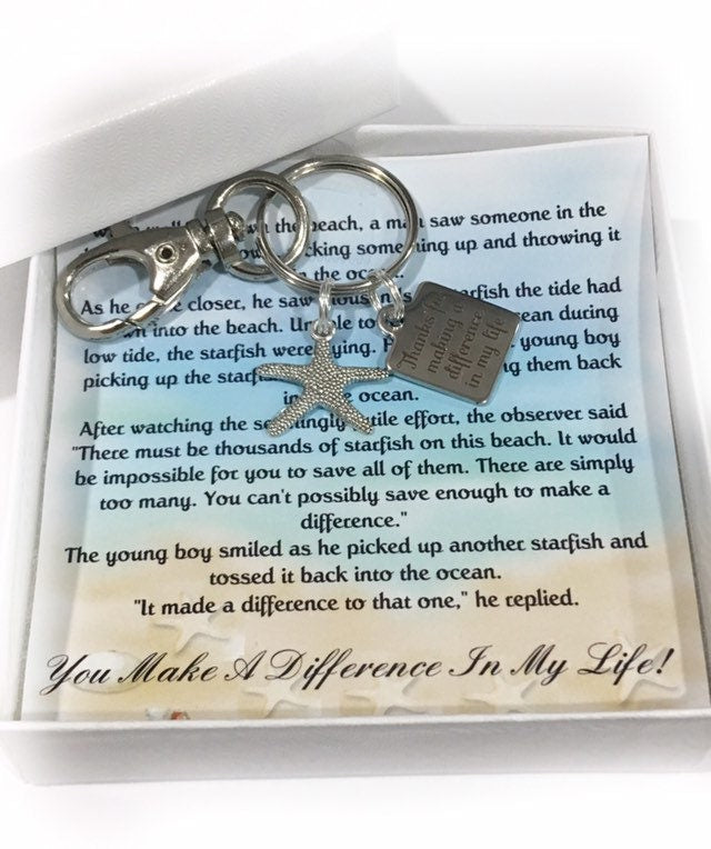 Starfish Keychain - Teacher, Coach Thank You Gift